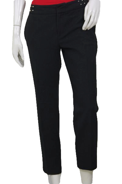 Zara Woman Black Capri Length Pants with Metal Stud Waist Band Size M –  Designers On A Dime