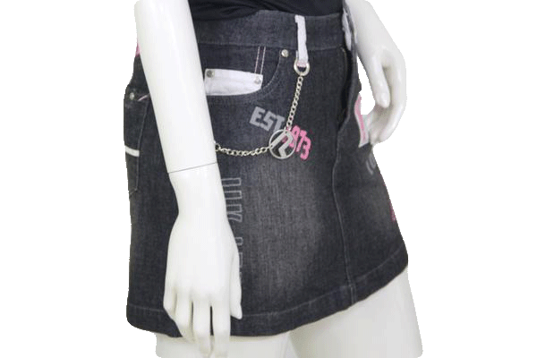Pepe Jeans 90's Black Jean Mini Skirt with Graphics Size M (SKU 000116)