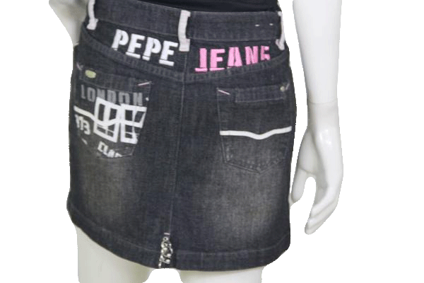 Pepe Jeans 90's Black Jean Mini Skirt with Graphics Size M (SKU 000116)