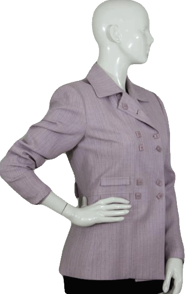 Load image into Gallery viewer, Larry Levine 70&amp;#39;s Light Purple Double Breasted Jacket Size 4 SKU 000174
