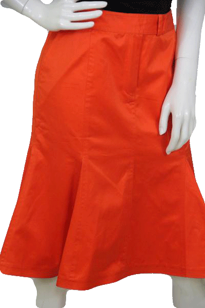 Charles Nolan 80's Orange Skirt 100% Cotton Size 10 SKU 000174