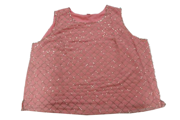 French Collizioni 70's Pink 2 Piece Jacket and Shell with Silver Beading Size C-4 SKU 000173