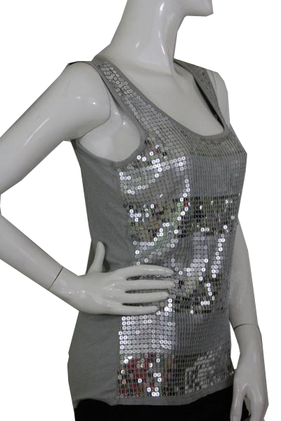 EVEN Design History 90's Top Grey and Silver Sequin Tank  Size L SKU 000173