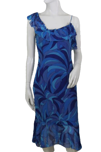 Designers on a Dime Multi Colored Blue Sun Dress Size S SKU 000167