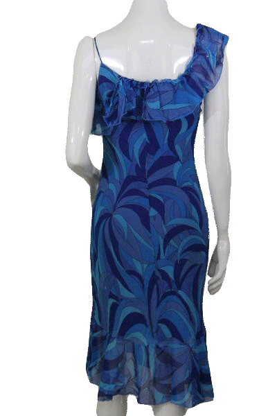 Designers on a Dime Multi Colored Blue Sun Dress Size S SKU 000167