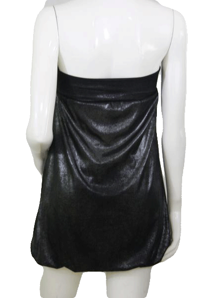 Load image into Gallery viewer, Guess Jeans Metallic Black Strapless Dress Size Small SKU 000167
