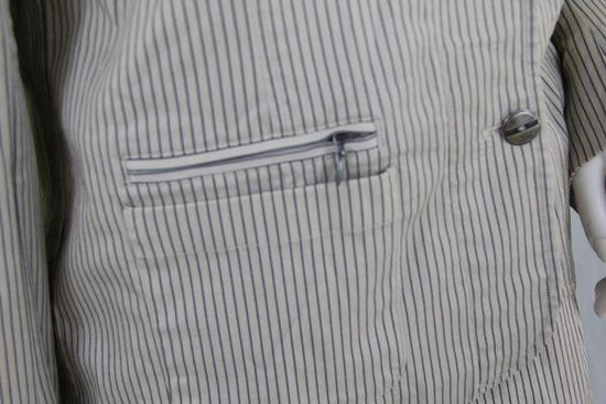 Chicos 80's Tan and Navy Pin Stripped Blazer Size 2 SKU 000150