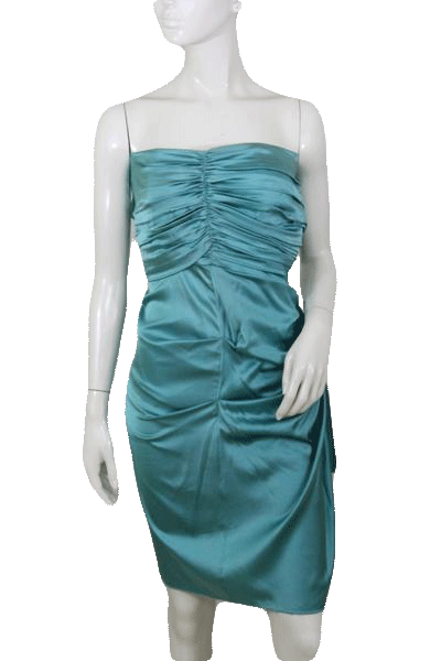 Nicole Miller 80's Teal Strapless Cocktail Party Dress Size 2 SKU 0001 Designers On A Dime Nicole Miller 80's Teal Strapless Cocktail Party Dress Size 2 SKU 0001 Designers On A Dime