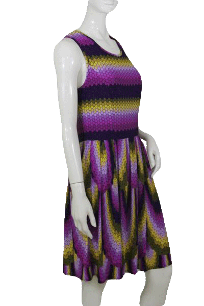 Load image into Gallery viewer, Maggy London 70&amp;#39;s Multicolor Dress with Key Hole Back Size 8 SKU 000172

