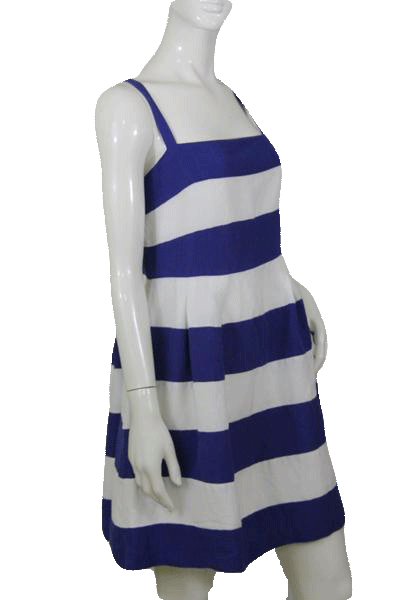Ann Taylor Loft Blue and White Stripped Dress with Straps Size 8 SKU 0 Designers On A Dime Ann Taylor Loft Blue and White Stripped Dress with Straps Size 8 SKU 0 Designers On A Dime