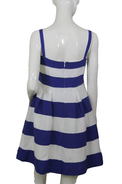 Ann Taylor Loft Blue and White Stripped Dress with Straps Size 8 SKU 000172