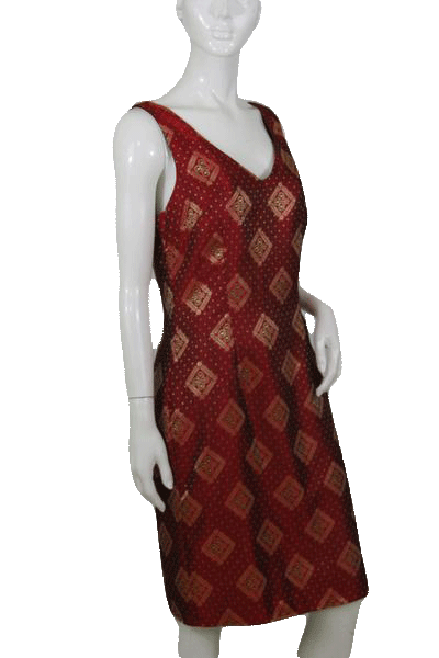 Mica 80's Sleeveless Dark Red Dress with Zipper Back Size 10 SKU 000172